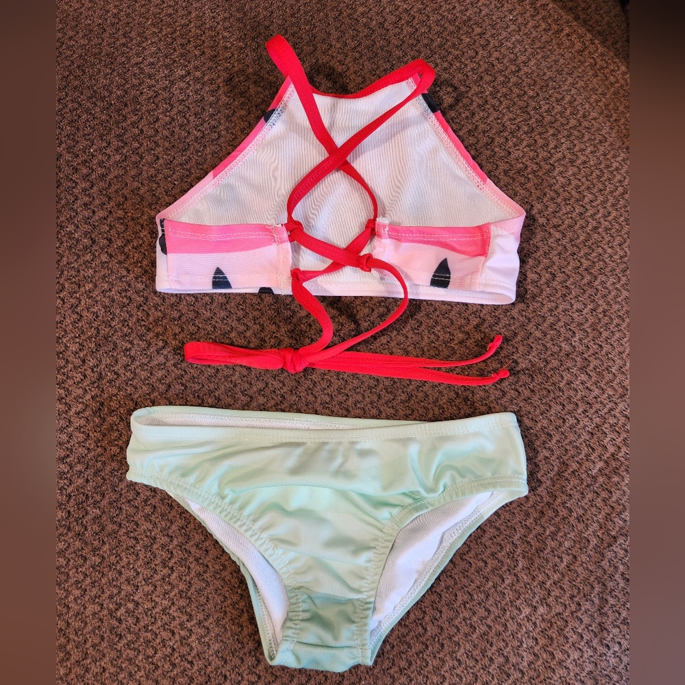 Sunshine Swing Girl's Halter Bikini Watermelon Pink & Mint NWT - Picture 4 of 6